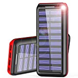 Powerbank AKEEM 24000mAh mit Solar LadegerÀt, Dual Eingang und 3 USB AusgÀngen