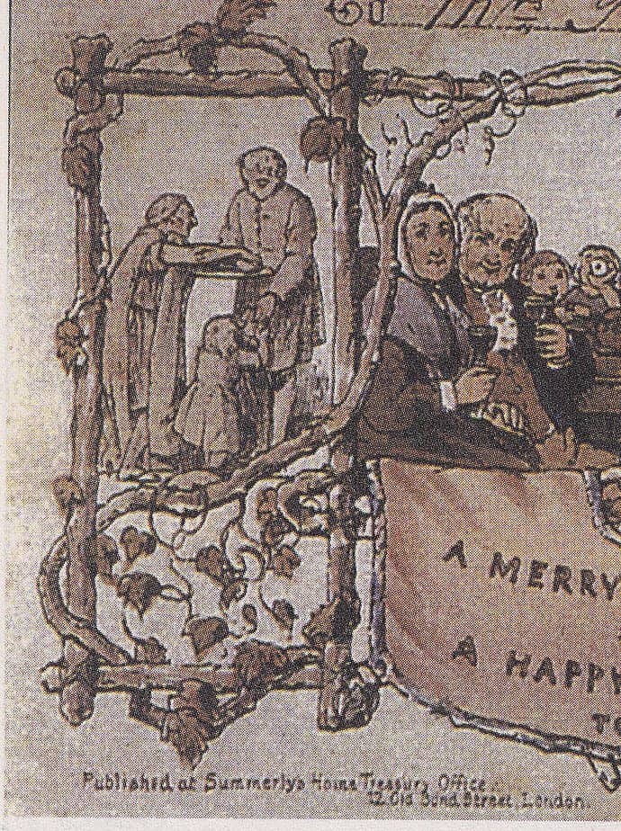 Erste Weihnachtskarte von 1843 beauftragt von Henry Cole