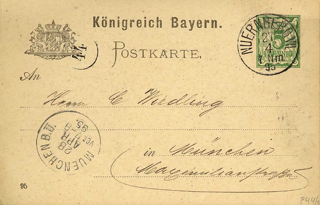 Alte Postkarte von 1895