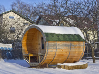 Gartensauna im Winter