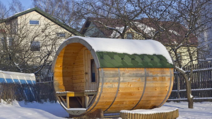 Gartensauna im Winter