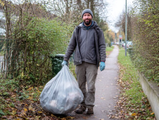 Müll sammeln im Alltag